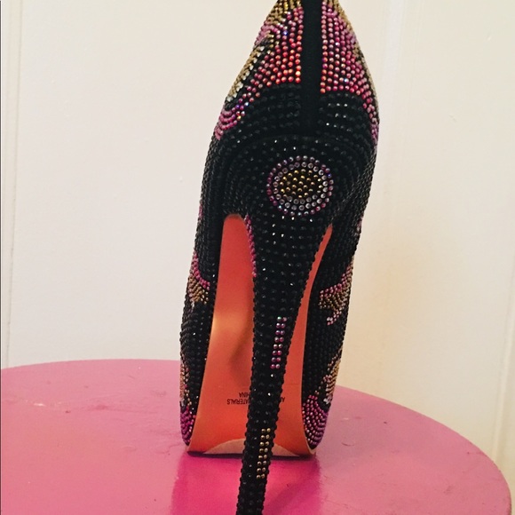 Sheikh Shoes Rhinestone Stilettos Size 7.5 - Picture 2 of 2